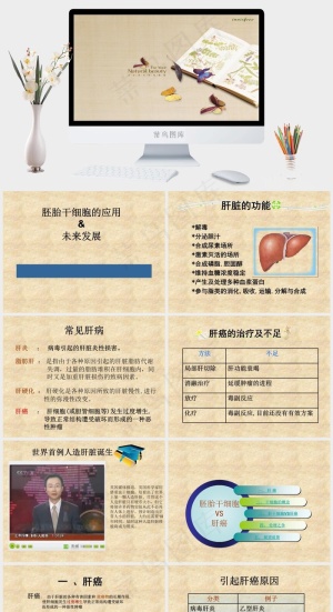 韩国风格医学PPT模板橘色橙色简洁PPT模板橘色橙色PPT模板预览图