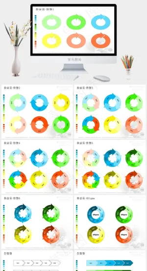 精美箭头ppt图表白色营销PPT模板预览图