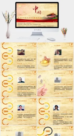 中国改革ppt模板下载橘色橙色中国风PPT模板橘色橙色中国风PPT模板预览图