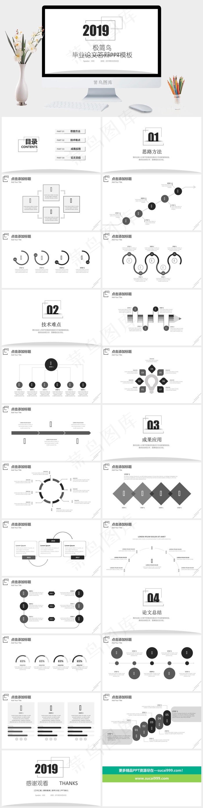总结
白色营销素雅简洁PPT模板