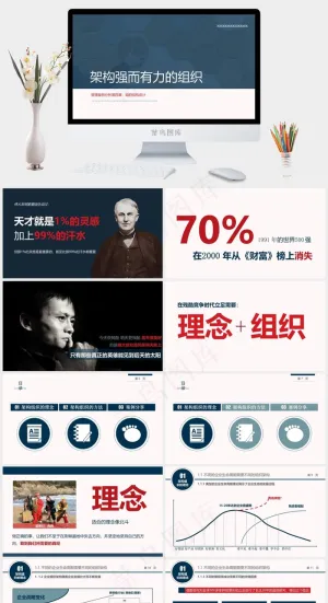 商务风年终总结简洁PPT蓝色白色营销简洁PPT模板蓝色白色营销简洁PPT模板