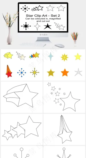 更多免费明星剪贴画的幻灯片模板白色营销PPT模板预览图