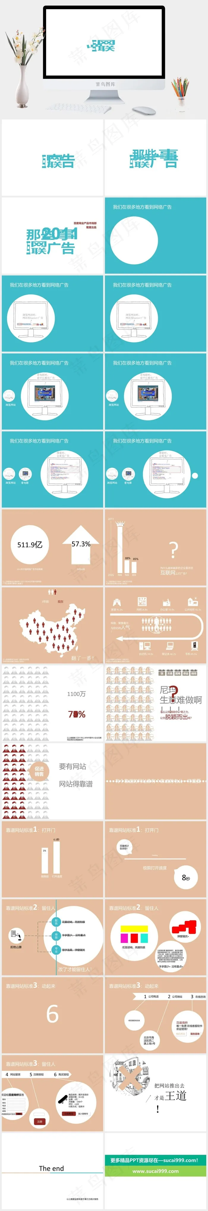 商务PPT模板白色营销简洁PPT模板