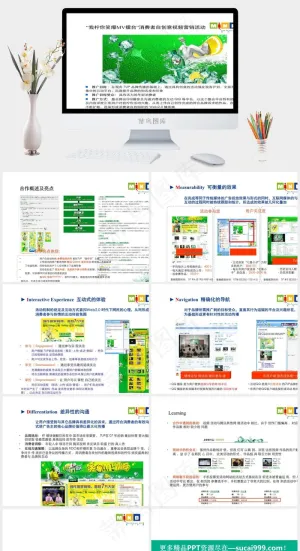 我柠你笑爆mv擂台消费者自创意视频...白色卡通风PPT模板预览图