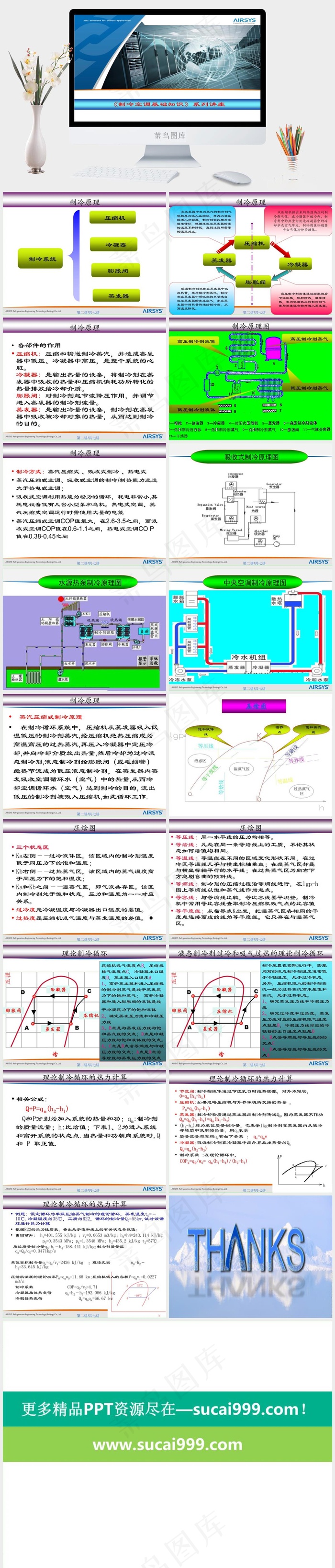 制冷空调系列讲座图片白色实景风PPT模板