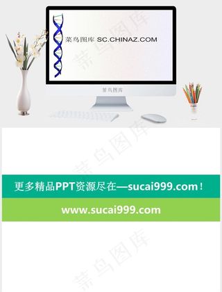 DNA螺旋PPT模板白色灰色简洁PPT模板白色灰色简洁素雅PPT模板