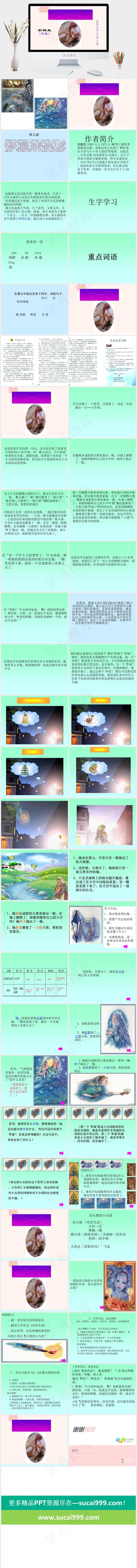 卖火柴的小女孩课件白色PPT模板白色简洁PPT模板