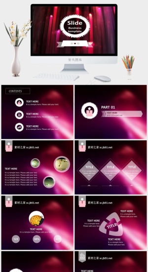唯美背景PPT模板红色营销PPT模板红色营销PPT模板预览图