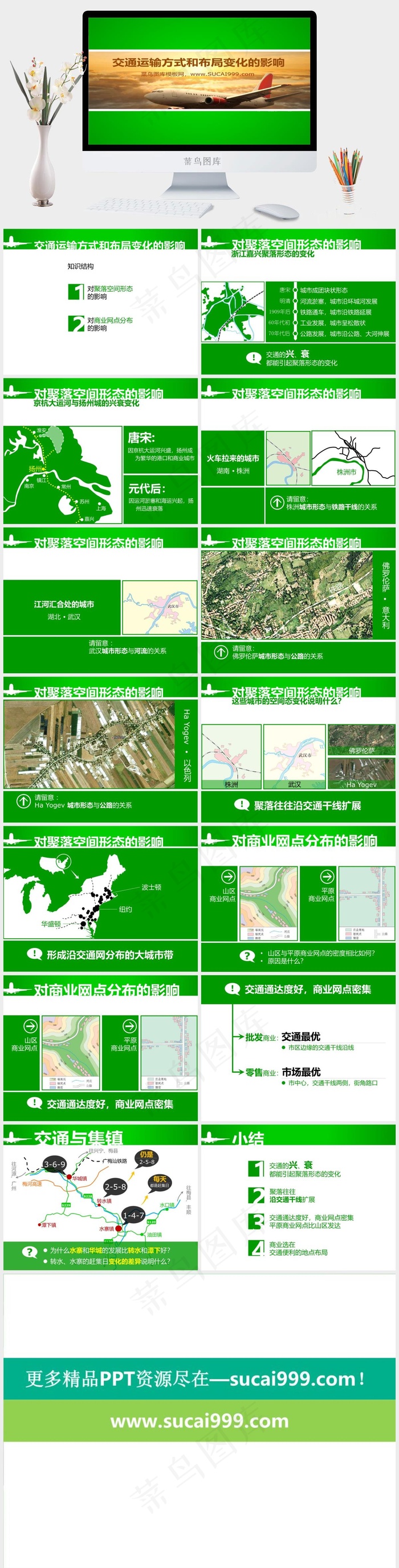 交通工具幻灯片背景图片绿色实景风PPT模板