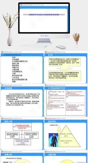 伊莱克斯3 15方案 盛世长城图片白色突出PPT模板预览图