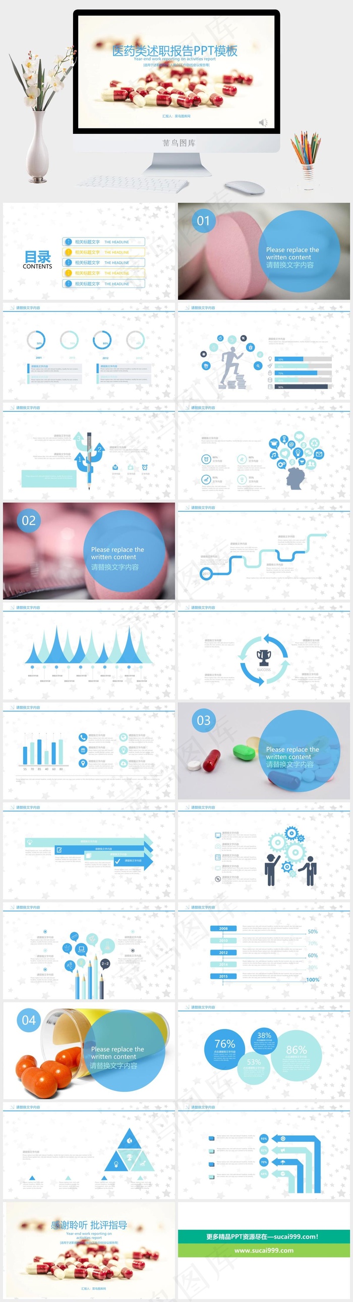 医药类述职报告ppt工作总结述职报告个人简介会议报告总结白色营销PPT模板白色营销PPT模板