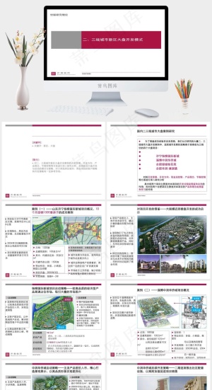 世联 二 三线城市新区大盘开发模式...白色营销简洁PPT模板预览图