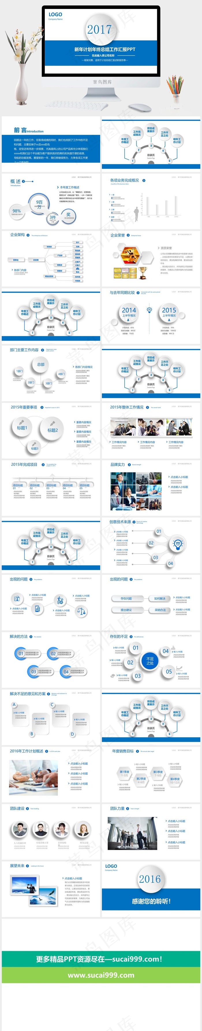 蓝色商务工作汇报PPT模板图片下载公司工作汇报新年计划年终总结述职报告总结计划新年展望继续努力白色蓝色营销简洁PPT模板白色蓝色简洁营销PPT模板