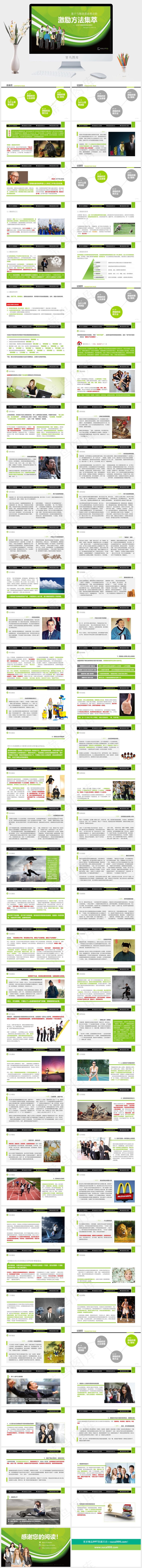 商业人士励志方案ppt模板培训教材绿色活泼营销PPT模板