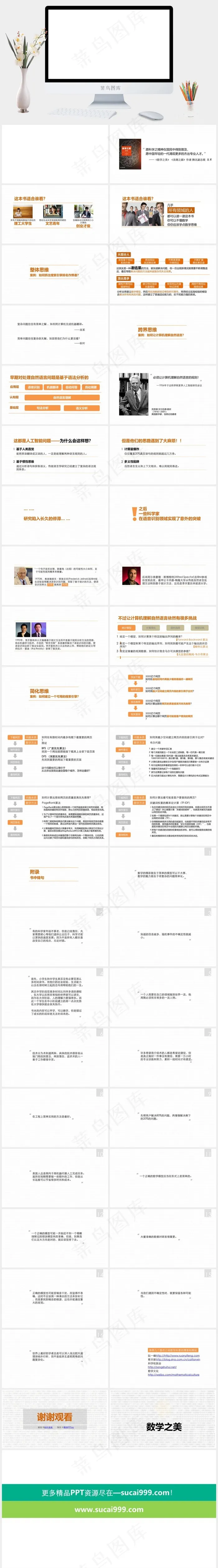 数学PPT模板白色简洁PPT模板