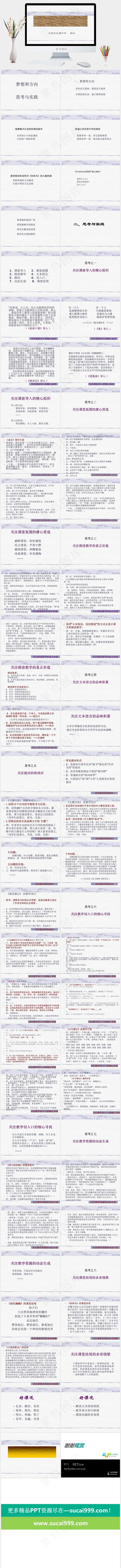 聚焦中学语文课堂教学白色突出简洁PPT模板