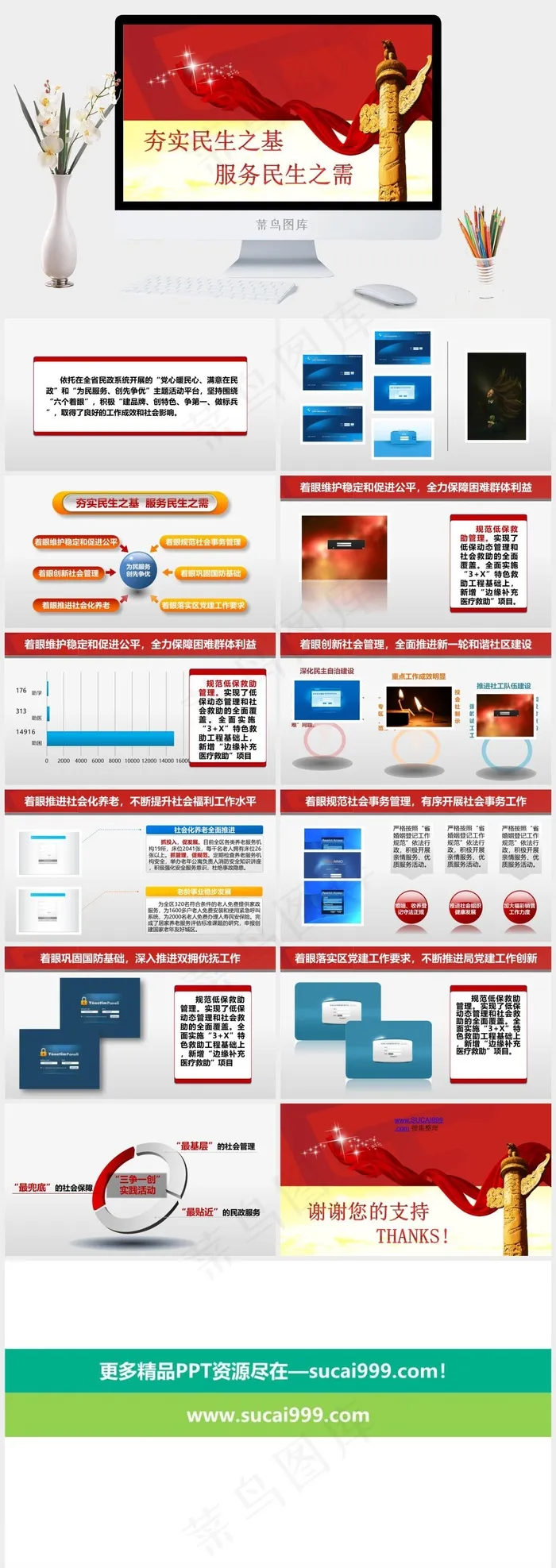 *工作汇报ppt模板红色PPT模板