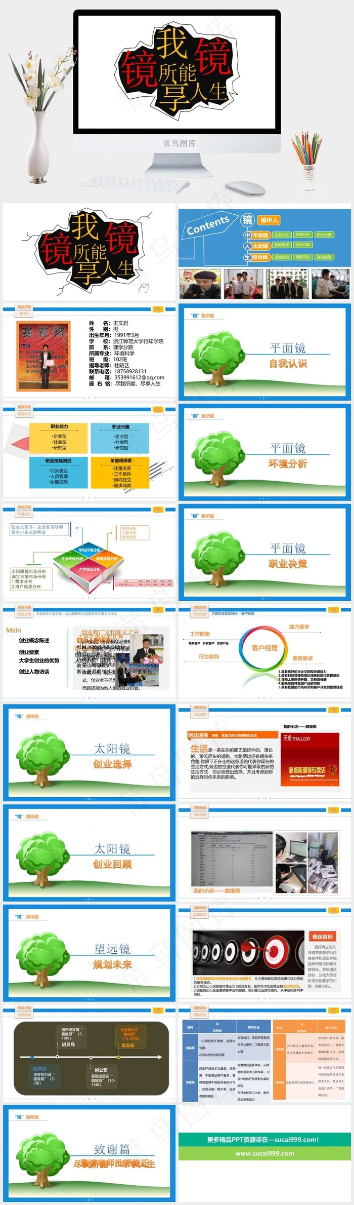 职业生涯个性规划ppt模板白色营销PPT模板