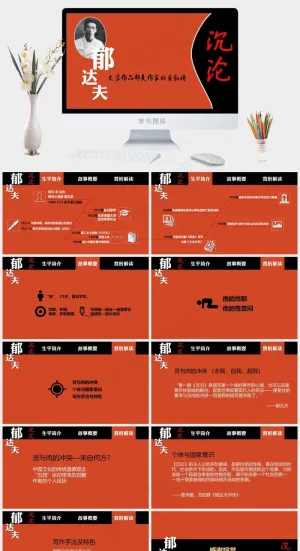 书籍介绍ppt模板红色PPT模板预览图