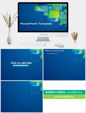 蓝色简洁PPT模板预览图