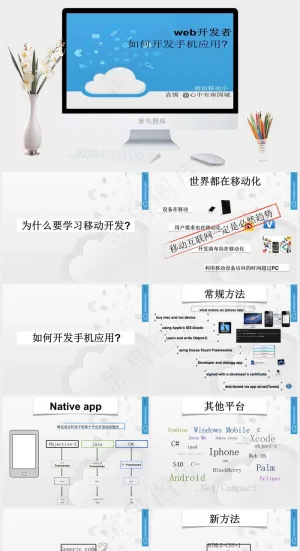 新浪云计算公开课蓝色简洁PPT模板预览图