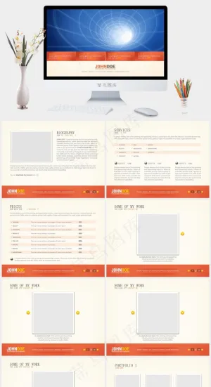 欧美简约商务ppt模板PPT模板PPT模板预览图