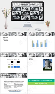 摘要眼睛模板营销PPT模板