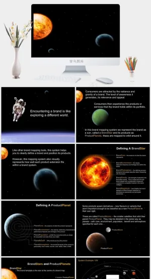 宇宙行星星球PPT模板黑色PPT模板预览图