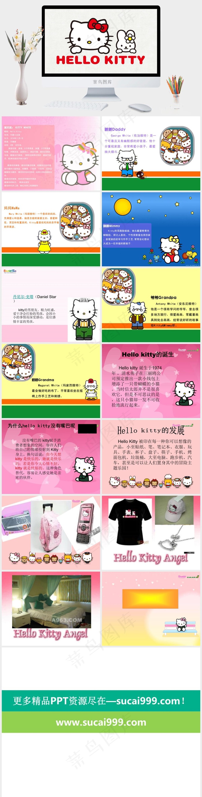 HelloKitty可爱小女孩介绍...灰色卡通风PPT模板灰色卡通风PPT模板