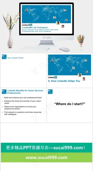 国外社交网站PowerPoint模...蓝色白色卡通风PPT模板预览图