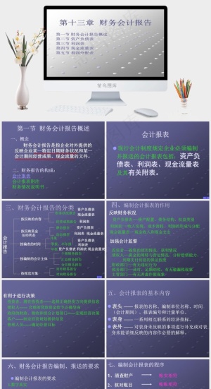 财务会计报告图片素雅PPT模板预览图