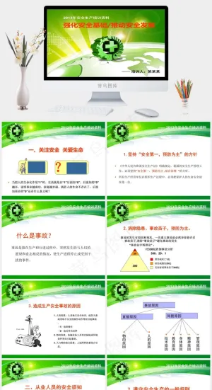 安全生产知识培训资料培训黄色绿色营销PPT模板黄色绿色营销PPT模板预览图
