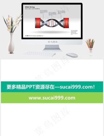 国外DNA基因灰色白色素雅PPT模板灰色白色素雅营销PPT模板预览图