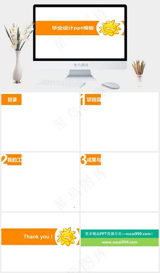 橙色毕业设计学术答辩模板总结
白色营销简洁PPT模板