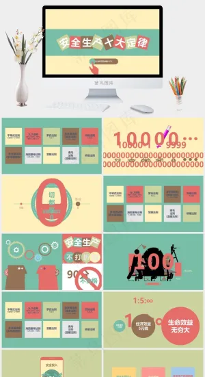 安全定律PPT黄色营销简洁PPT模板黄色营销简洁PPT模板预览图
