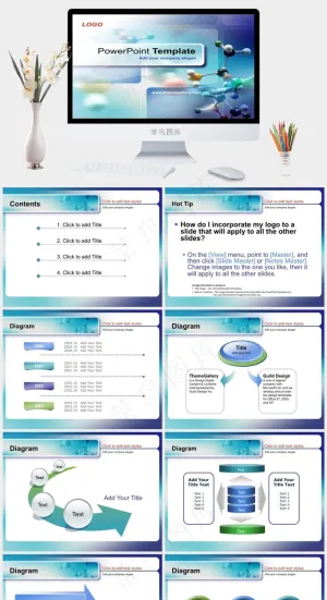 图表商务PPT模板灰色PPT模板预览图