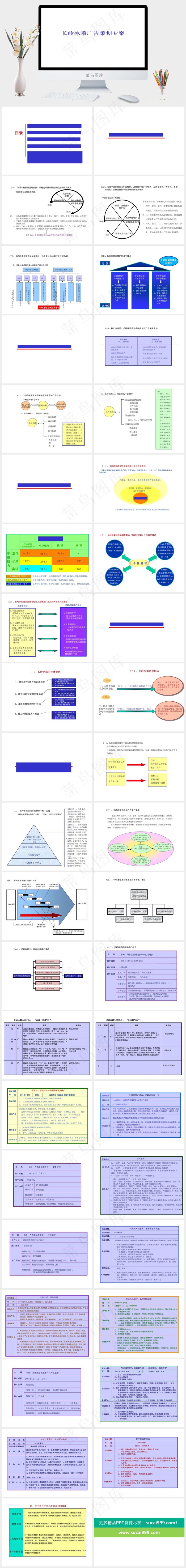 长岭冰箱广告策划专案图片白色简洁营销PPT模板