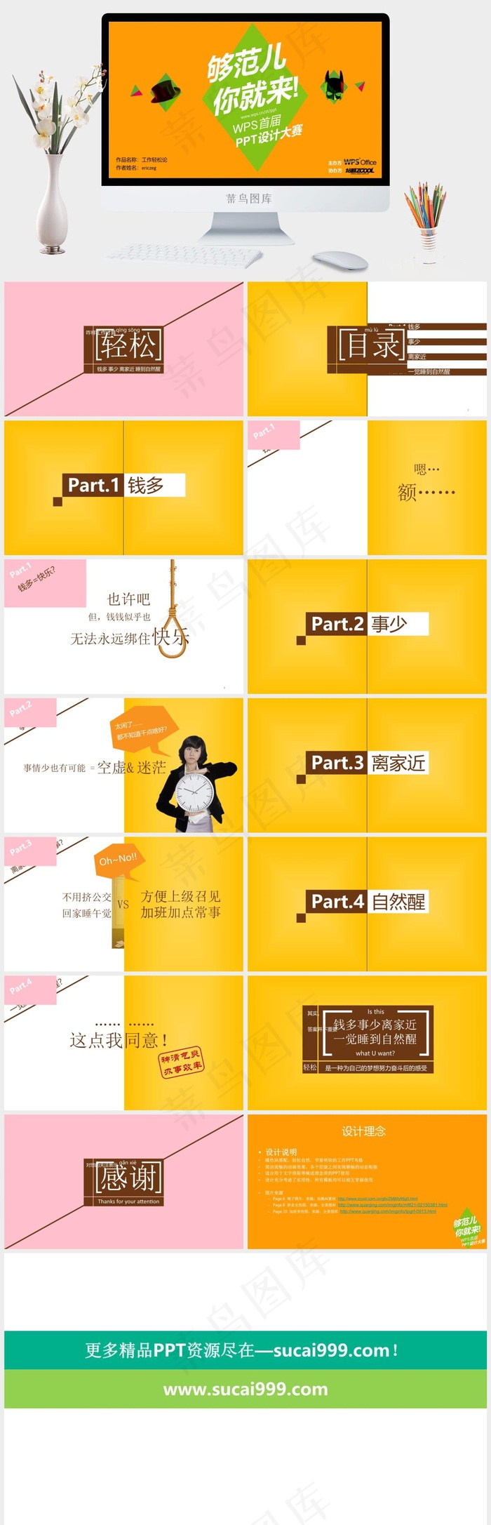 工作轻松论写作橘色橙色营销PPT模板橘色橙色营销PPT模板