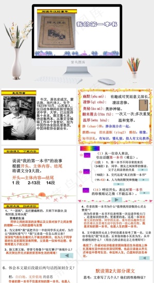 我的第一本书PPT模版白色突出标准PPT模板预览图