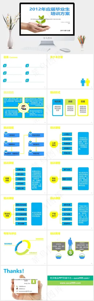 企业员工入职培训PPT模板白色素雅PPT模板预览图
