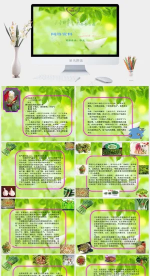 二十四节气立春养生篇PPT模板绿色柔美PPT模板预览图