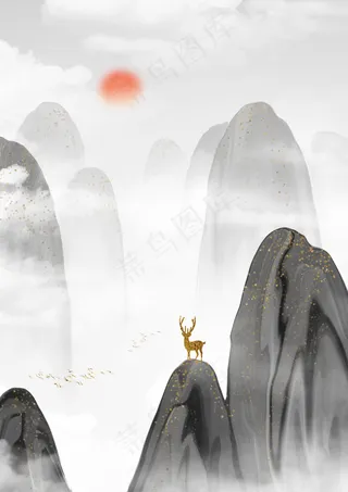 水墨山水背景图片