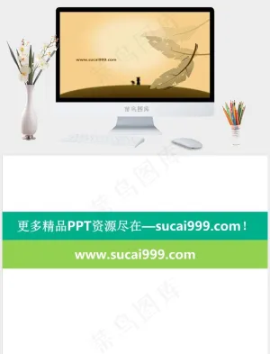 羽片飞扬咖啡色ppt背景图案橘色橙色简洁PPT模板橘色橙色简洁PPT模板预览图