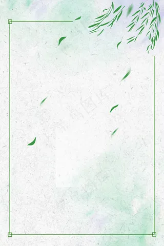 清新柳叶背景图片