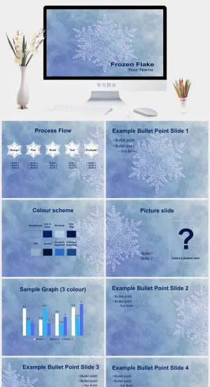 冰冷的雪花PPT模板PPT模板预览图
