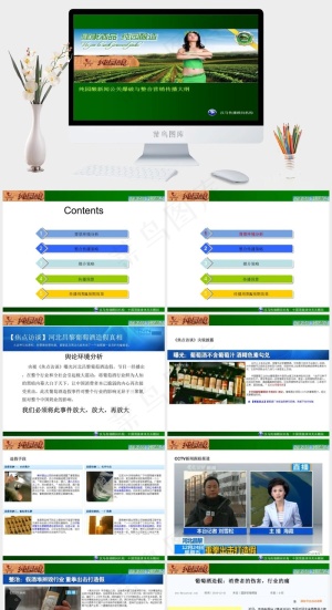 营销策划书绿色实景风PPT模板预览图