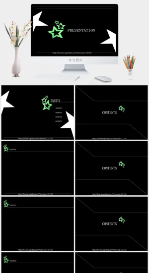 图片PPT模板下载黑色高冷硬朗简洁营销PPT模板预览图