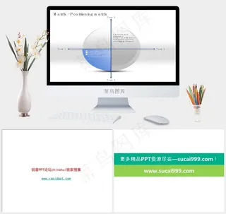十字轴图表圆形PPT白色突出简洁PPT模板白色突出简洁PPT模板