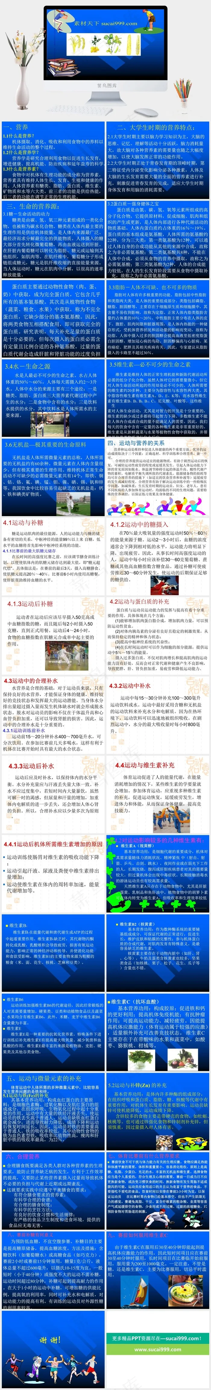 运动营养健康饮食PPT模板蓝色卡通风PPT模板蓝色卡通风PPT模板