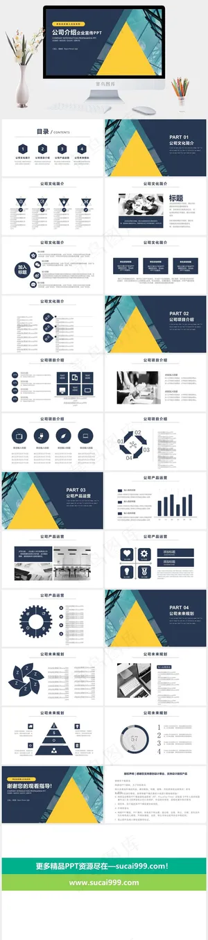 品牌介绍
蓝色标准简洁PPT模板预览图